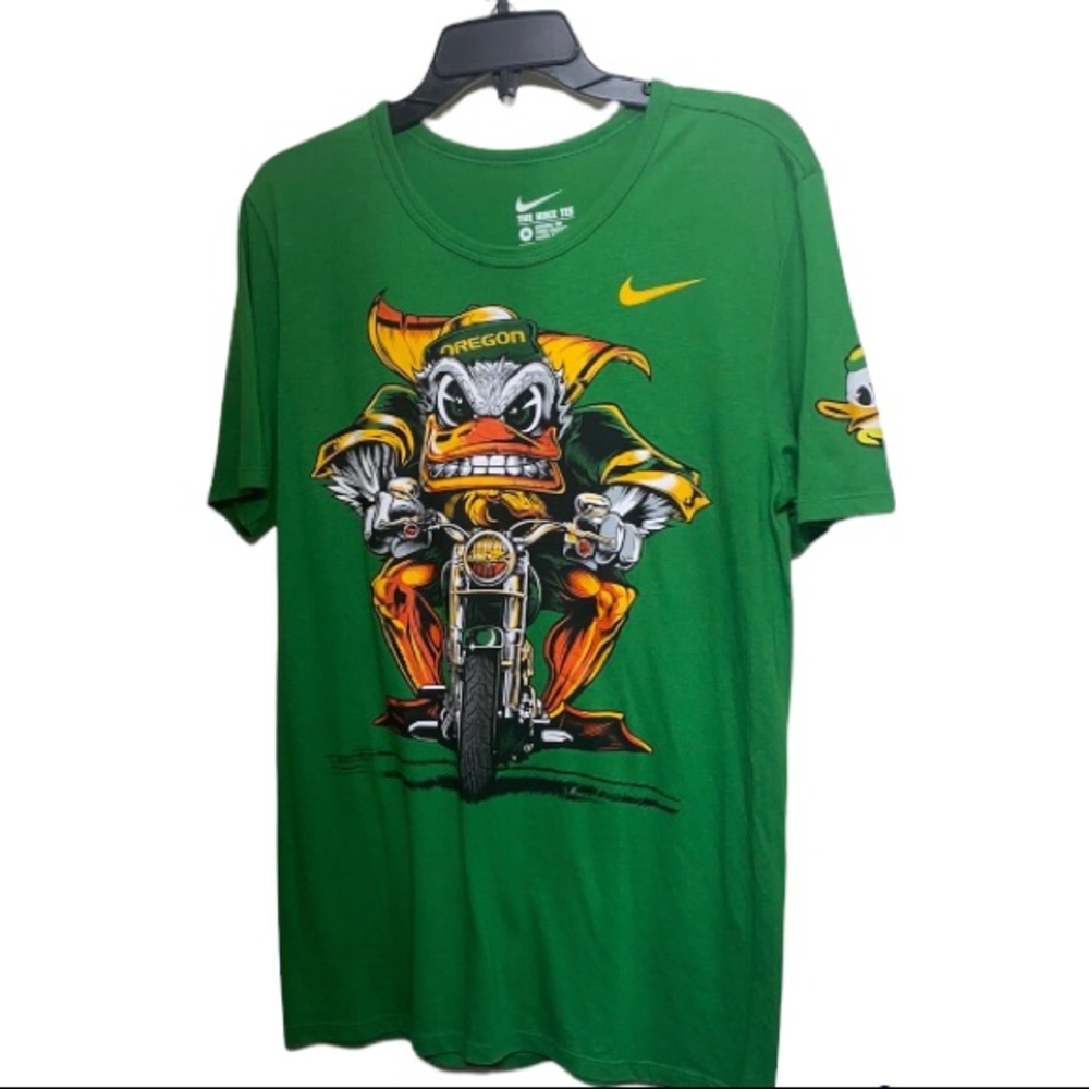 THE NIKE TEE-Oregon Angry Ducks Puddles Green Apple T-Shirt.. Size:Medium